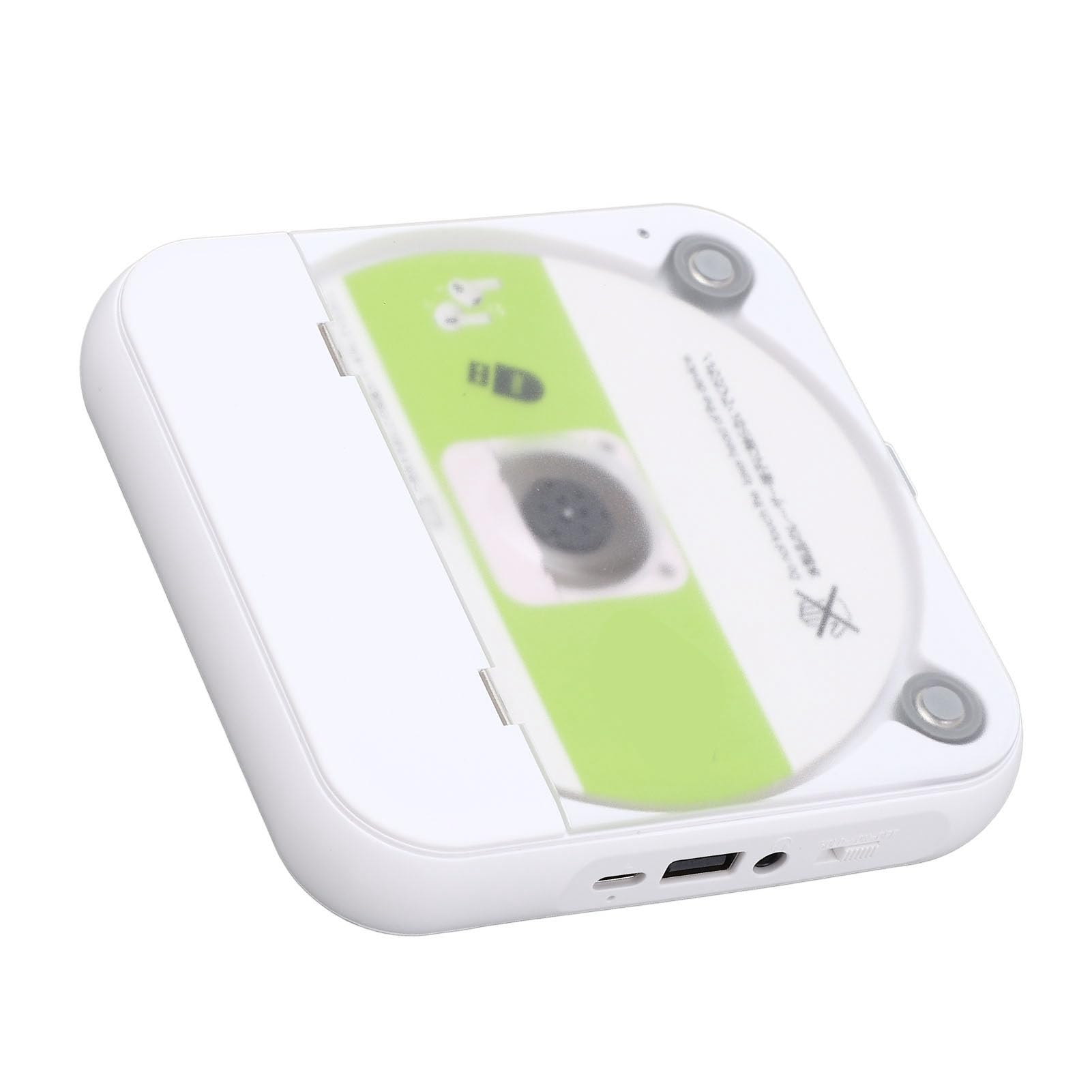 Generic Lettore CD Portatile Bluetooth Lettore Musicale Ricaricabile per Viaggi in Auto, CD Compatto con Auricolare, ABS Bianco