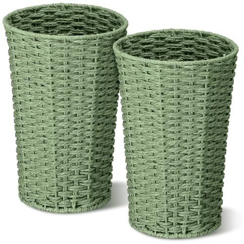 Caneca de basura redonda Novabright 2 unidades verde salvia