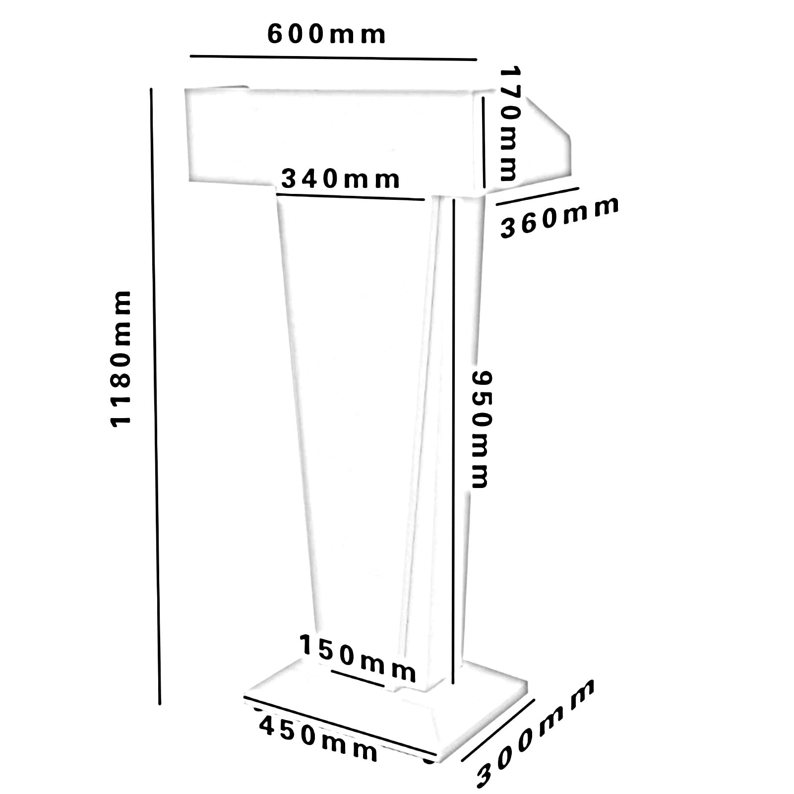 Professionale In Acciaio Inox Portatile Leggio 60 x 36 cm Conferenza Lettura Stand per Chiesa Maria Ufficio Concerti Durevole & Design Elegante