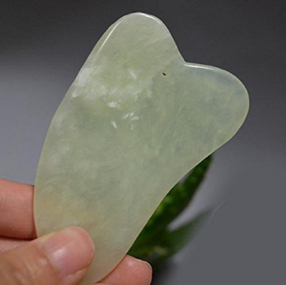 DMtse Gua Sha Skin Facial Body Care Treatment Massage Natural Jade Traditional Scraping Scraper Tool SPA Salon Trigger Point Anti-Aging