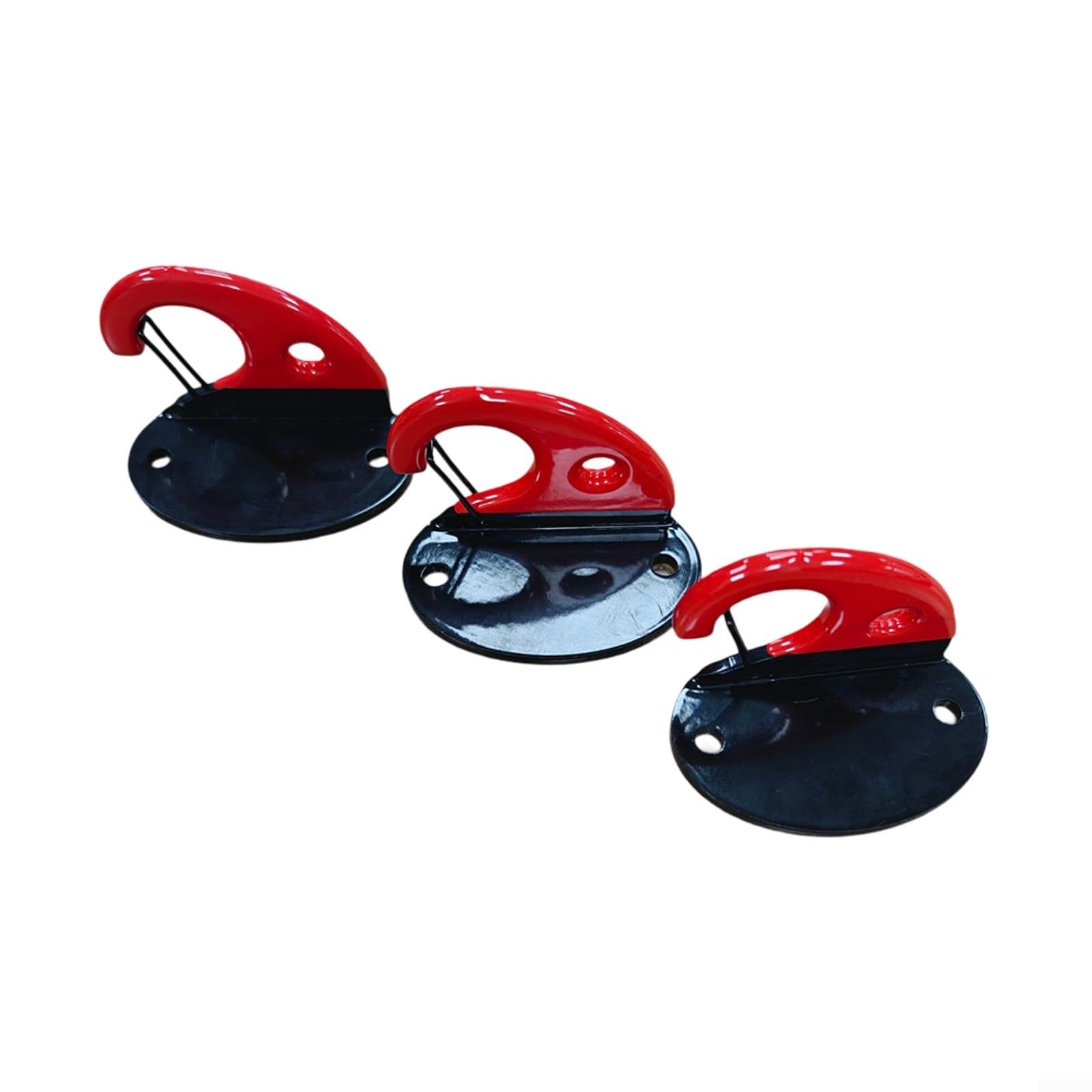 Lot de 3 ancrages muraux pour bande de résistance pour studio de yoga, crochets muraux en fer, limite de 362,9 kg, rouge et noir