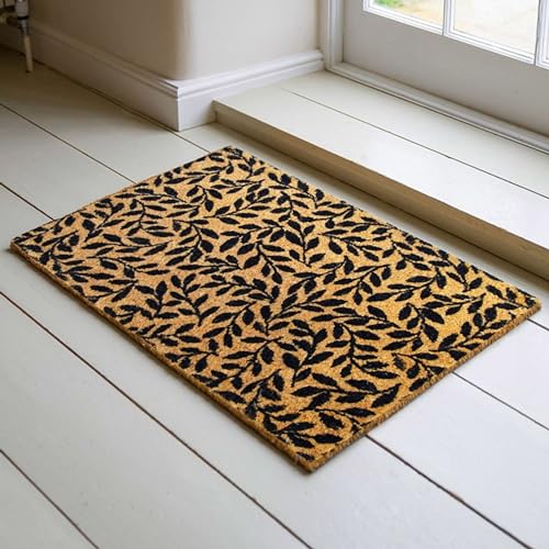 Thedecofactory BRINDILLE - Paillasson en Fibre de Coco Motif brindilles Naturel et Noir 60x40