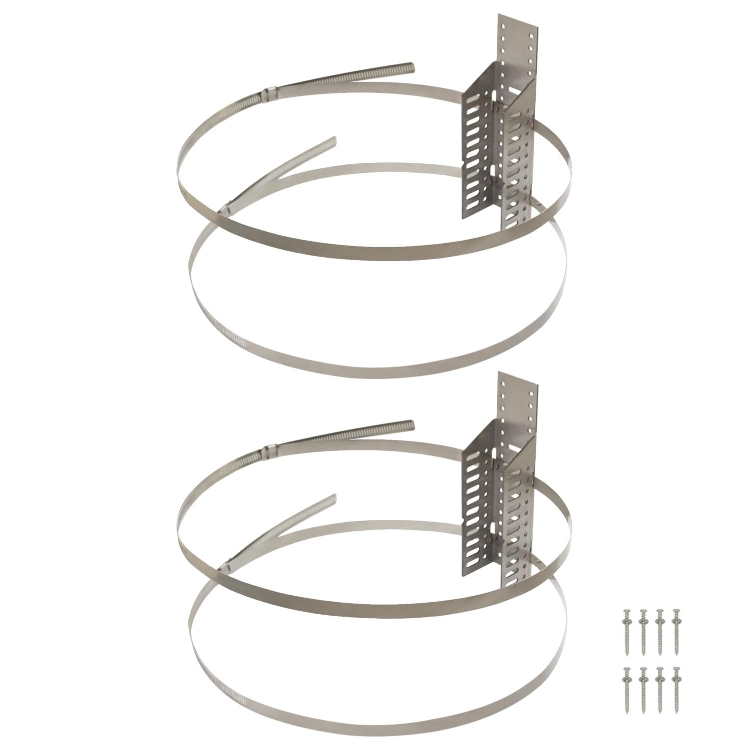 Support mural pour vase d'expansion sanitaire et chauffage fixation pour ballon d'eau chaude et pression kit complet universel avec bande de acier inoxydable serrage réglable (2 pcs)