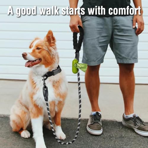 Image of COOYOO Dog Leash 6 FT Heavy Duty - Comfortable Padded Handle - 1 /2 inch Reflective Dog Leash for Medium Large Dogs with Poo Bag Dispenser