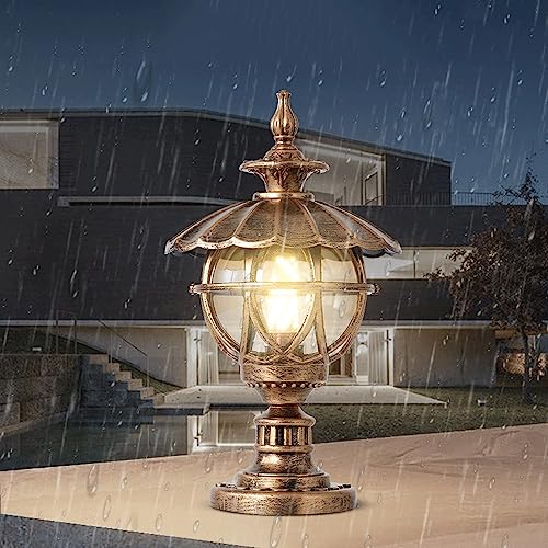 Lanterne de rue bronze avec globe en verre clair pour éclairage extérieur - 4