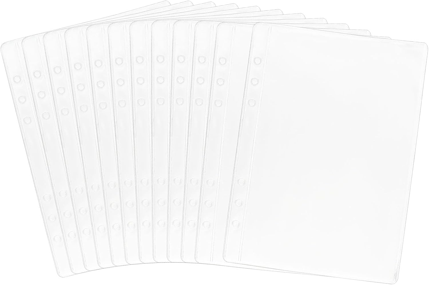 Bonsicoky 12 PCS A5 Binder Pockets, Clear PVC Money Envelopes image 2