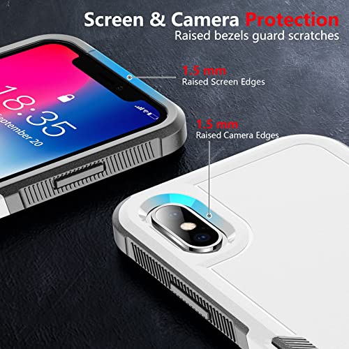 SPIDERCASE for iPhone X/XS Case,[Dual Layer][10 FT Military Grade Drop Protection] [Non-Slip] [2 pcs Tempered Glass Screen Protector] Heavy Duty Shockproof Case for iPhone X/XS 5.8-White - image 6