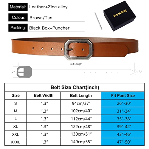 Ssumday Womens Girl Female Ladies Reversible Faux Leather Brown Tan Belts For Jeans Pants With Vintage Silver Buckle And Plus Size(2-L) #TOP5
