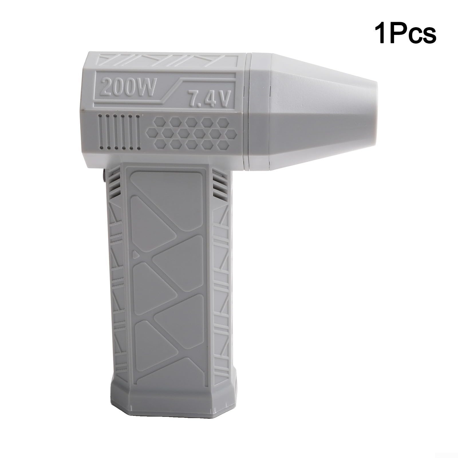 Ventilateur turbo violent de 130 000 tr/min, moteur CC sans balais avec vitesse du vent de 52 m/s, 2 batteries 21700 et charge rapide, protection contre les surchauffes, buse magnétique (gris/noir