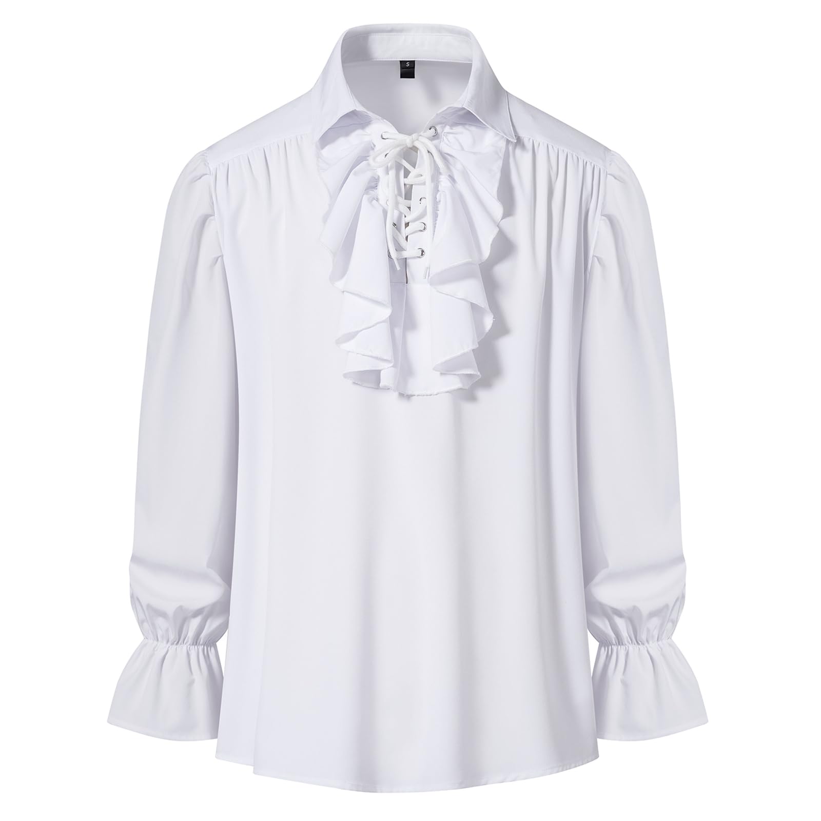 Chemise à lacets à manches longues style rétro Renaissance Steampunk victorien pour homme