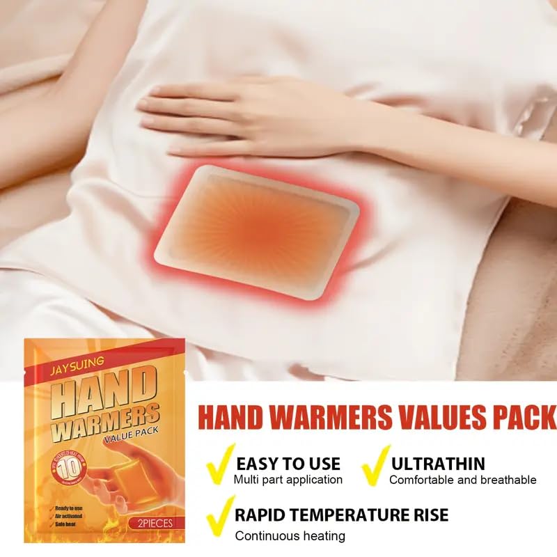 Image of FLYNGO Hand Warmers (Pack of 20 Pcs), Air-Activated Self Heating Body Warmer Patch, Long-Lasting Heat, Safe, Natural & Disposable Heat Packs for Winter, Travel, Camping, Trekking, Outdoor (10 Pair)