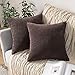 MIULEE Funda Cojines para Sofá Funda de Almohada de Corduroy Súper Suave Cojin de Pana a Rayas Decoración Moderna para Sofá Silla Cama Sala de Estar Dormitorio 45x45 cm 2 Piezas Marrón