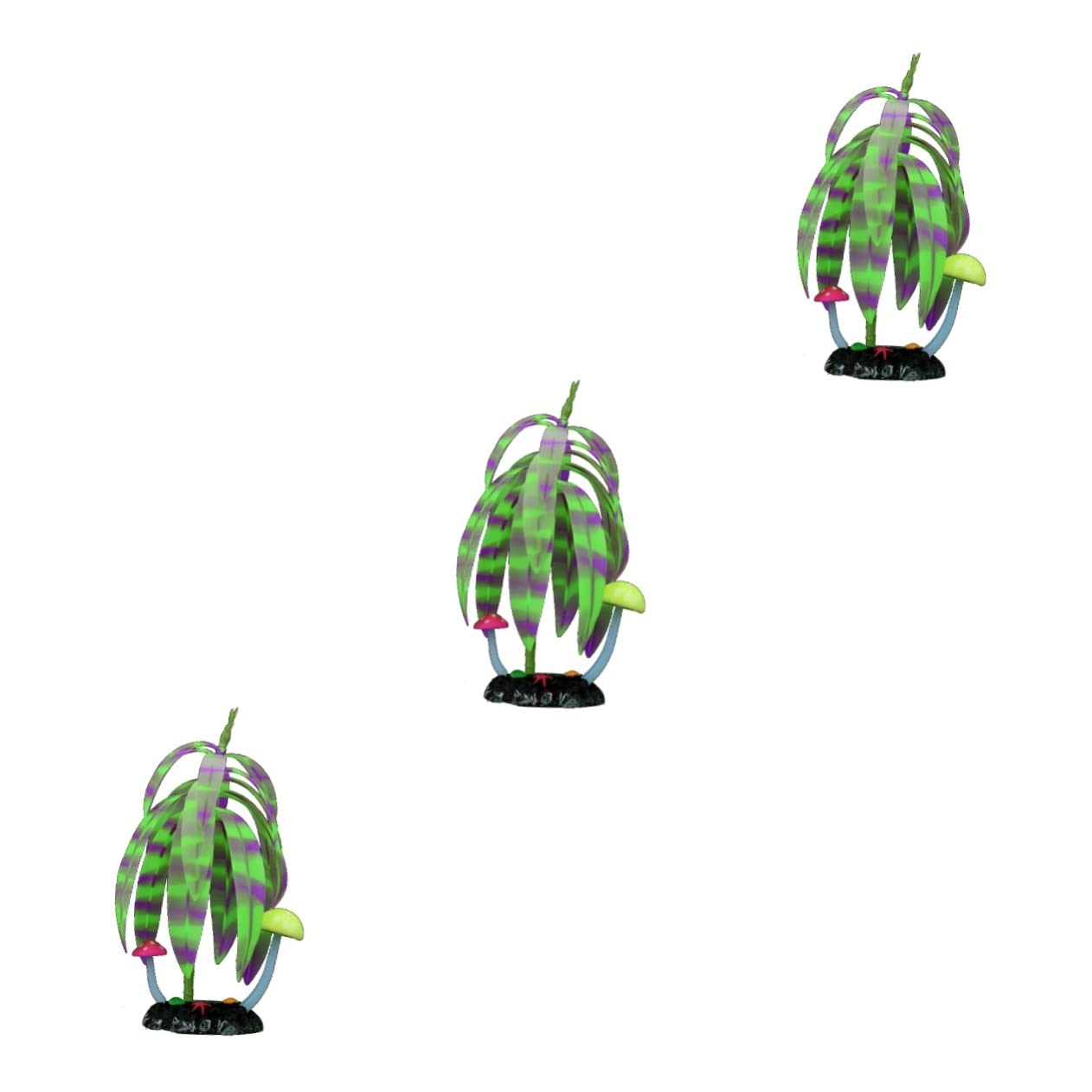 BESPORTBLE 3 Piezas decoración de terrario Glass containers Plantas Falsas Decoración Fluorescente para acuarios Árboles Artificiales para terrarios decoración pecera decoración Vegetal