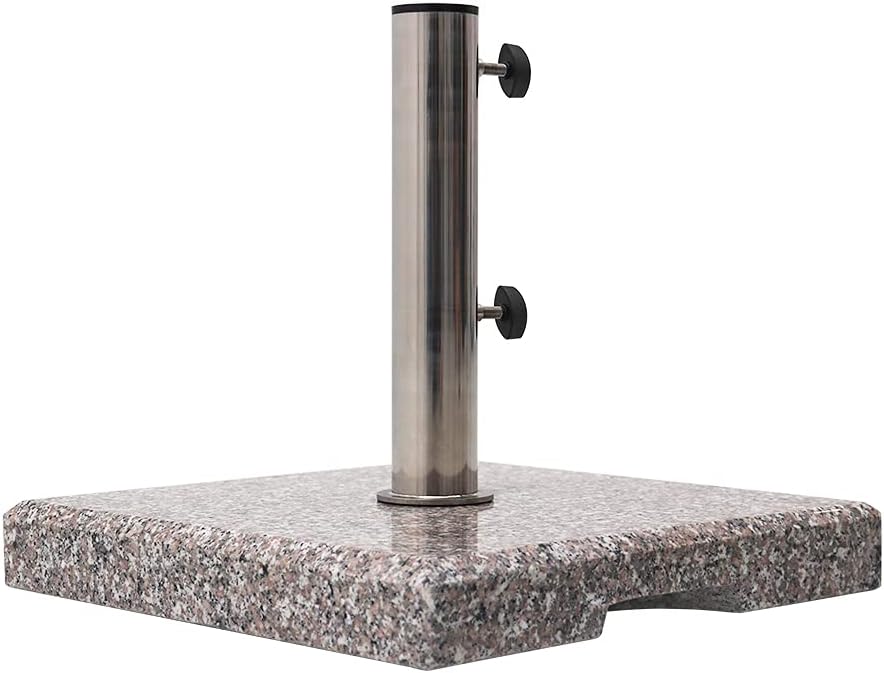 MAYPEX 42 LBS Patio Umbrella Base Granite Umbrella Base Heavy Duty Stone Free Standing Umbrella Base Outdoor Square Market Umbrella Base Fits 38mm-48mm Umbrella Pole Grey