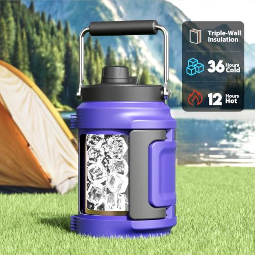 Image of Meoky 64 oz Insulated Water Bottle, Stainless Steel Large Water Bottle