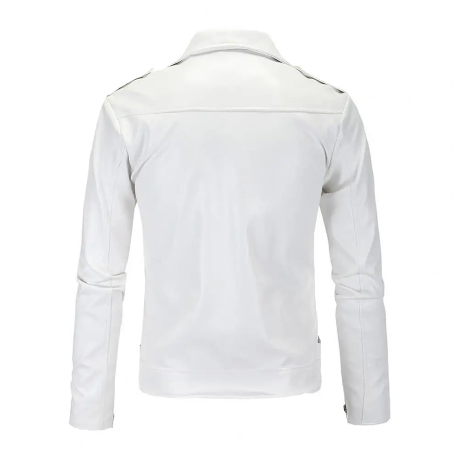 Chaqueta Cuero Mujer Chaqueta de piel sintética for hombre, estilo moderno, corte entallado, con cremallera diagonal y ajuste cinturón Para salir
