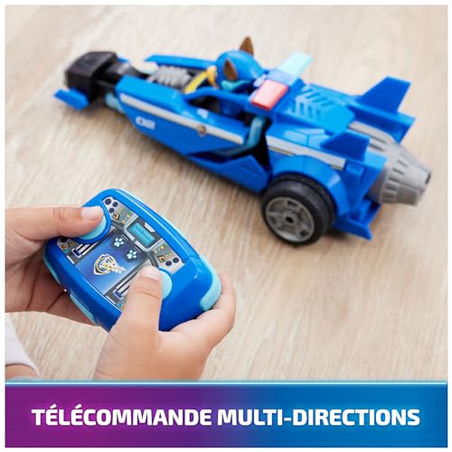 Paw Patrol - Pat Patrouille - Véhicule RC Chase - Voiture Télécommandée Chase - Figurine À Collectionner - Pat Patrouille Jouet - Voiture Enfant - Jouet Enfant 3 Ans Et +