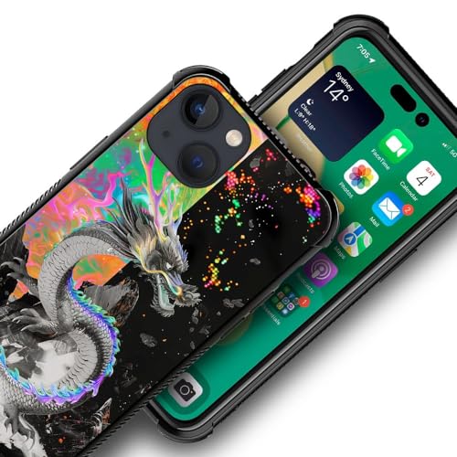 CARLOCA Compatible with iPhone 14 Case,Trippy Dragon Colorful Graphic Design Shockproof Anti-Scratch Drop Protection Case for iPhone 14 - image 3