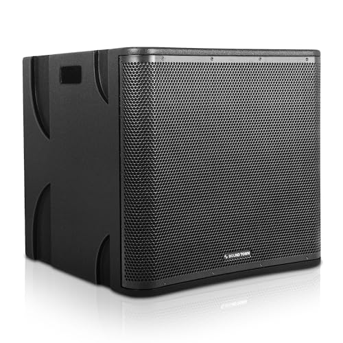 Image of Sound Town 18 inch 2400W Powered PA Subwoofer with Speaker Output, DSP, Birch Plywood, TWS Bluetooth, Black for Lounge, Club, Bar, Theater, Restaurant, Church (CARME-18SPW1.1)