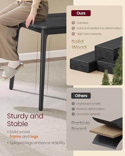 Image of VASAGLE MAEZO Collection - Extendable Dining Table for 4 /6 /8, Kitchen Table with Tapered Legs, Curved Transitions, for Dining Room, Kitchen, Home Office, Charcoal Gray UKDT090B01V1