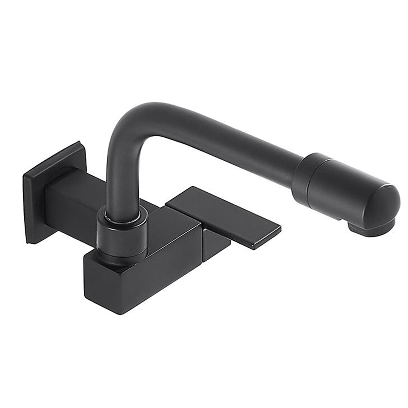 Robinet de Cuisine Mural pivotant 28 cm en laiton noir eau froide