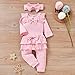 Aalizzwell Preemie Newborn Infant Baby Girls Clothes Ribbed Bodysuit Pants Set Fall Winter Outfits (Light Pink, Newborn)