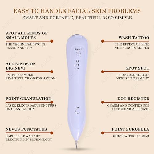 Image of Electric Freckle Skin Mole Dark Spot Remover Pen Skin Tag Remover Dark Spot Wart Speckle Tattoo Removal Pen Multi-Speed Adjustable
