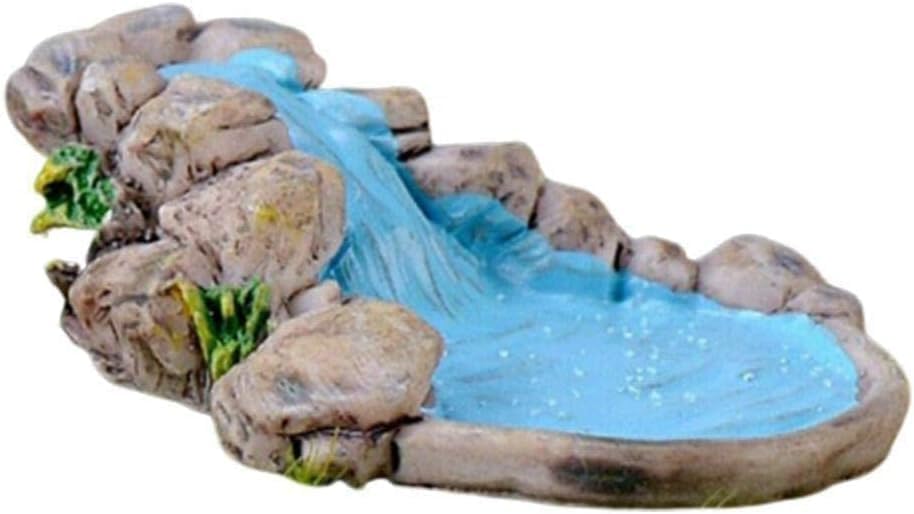 aoukoslt DIY Miniature Mini Water Pool Fairy Garden Lawn Ornament Outdoor Statues for Mountain Dollhouse Decor Craft Fairy Garden Waterfall Fake Water