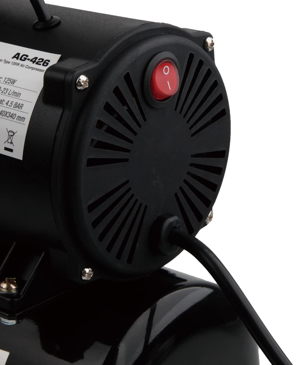 Compresor de aerógrafo de lujo Airgoo AG-426 con ventilador de refrigeración Super Power y tanque de aire para pulverización con aerógrafo