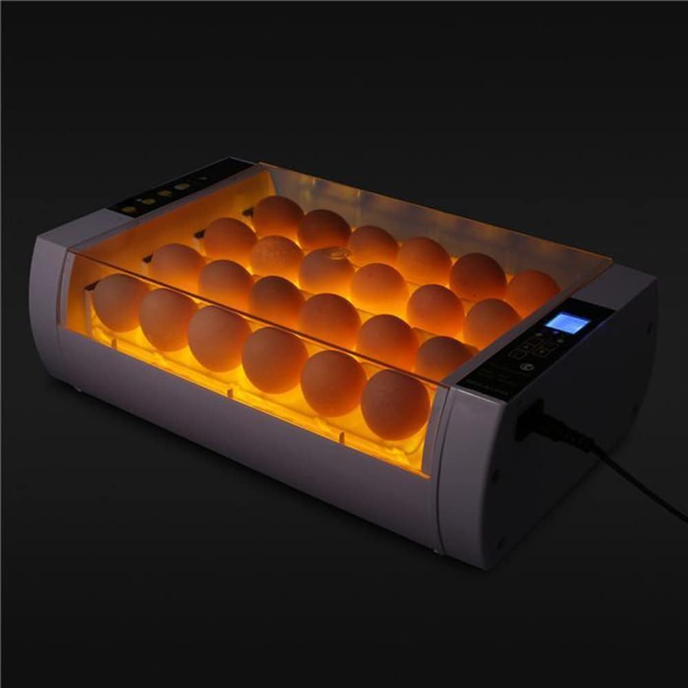 Incubadora de Huevo Digital Inteligente Turner automático de 24 capacidades con Monitor led para Ganso de Pato de codorniz de Pollo - Máquina de criadero de visión Clara