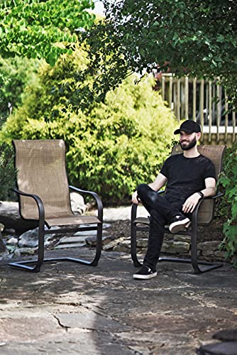 Patio Master Corp Outdoor Patio Bellevue Spring Chair 2 Count #TOP6