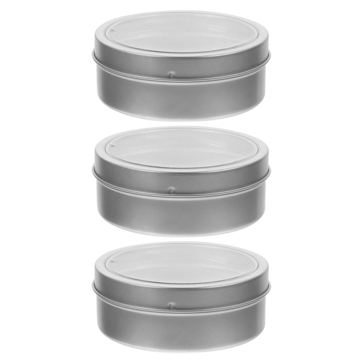 Set de 3 cajas magnéticas redondas para el refrigerador con tapa transparente