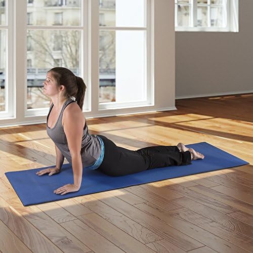 Yoga Mat – Thick Double-Sided Foam Gym and Workout Equipment – Padded Fitness Surface for Pilates with a Carrying Strap by Wakeman