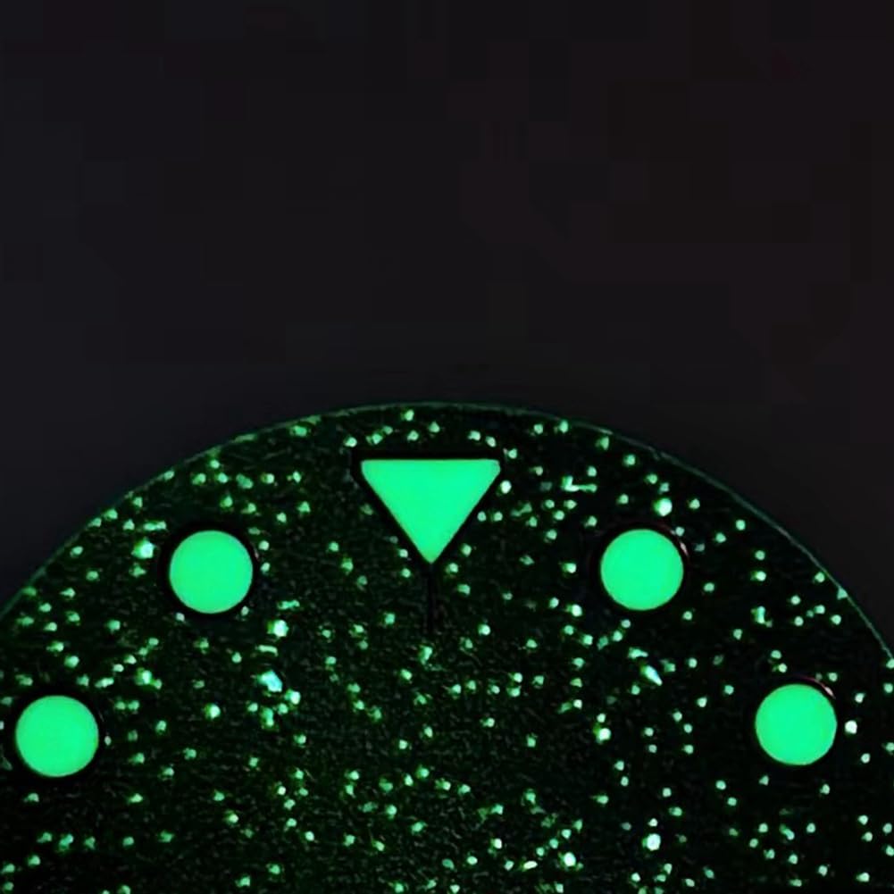 Montre à Motif Étoilé Terre Lumineuse Verte 28,5 Mm, pour Cadran de Montre à Mouvement NH35 NH36 NH70