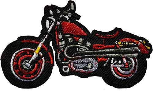 oo Écusson Moto Rouge Patch Biker Motard Thermocollant 5,8x10cm Cameleon-Shop
