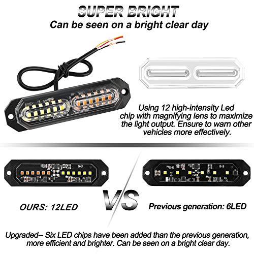 ASPL 8pcs 12-LED Slim Strobe Lights