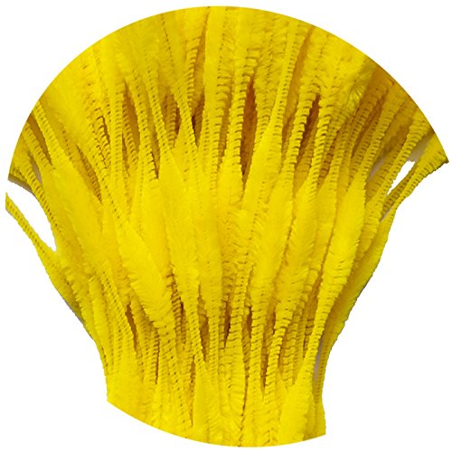 Miniatura 2 de Carykon Paquete de 100 tallos de felpilla mullidos para limpiar pipas para manualidades creativas hechas a mano (amarillo)