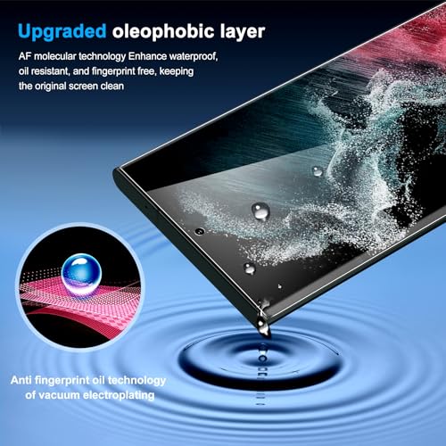 Image of [2+2 Pack] Glass Privacy Screen Protector for Samsung Galaxy S22 Ultra 5G, 9H Tempered Glass, Ultrasonic Fingerprint Compatible,HD Clear Anti-Spy Film for Galaxy S22 Ultra Glass Screen Protector