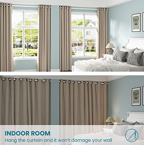 Allzone Shower Curtain Rod Tension No Drill, 44-81 Inches,Heavy Duty Tension Curtain Rod, Rustproof Shower Rods For Bathroom, Adjustable Spring Tension Rods For Windows,White #TOP5