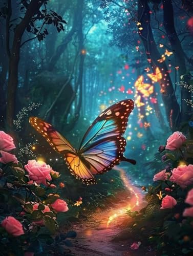 Peinture au Numéro Forêt Toile DIY pour Activité Manuelle et Détente Salon
