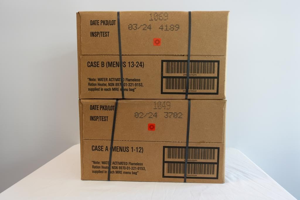 Food Dude 82nd Surplus Inspection US Meals Ready to Eat Military with Heater Box of Meals Full Meal 12 MRE Pack