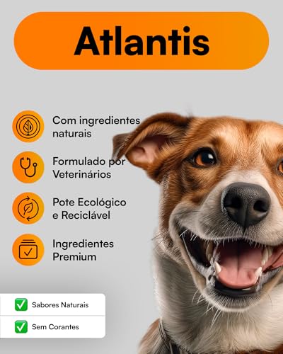 Atlantis | Ômega 3 Líquido para Cães e Gatos | Pele, Pelos e Saúde do Coração | 300ml | Mix de Peixe