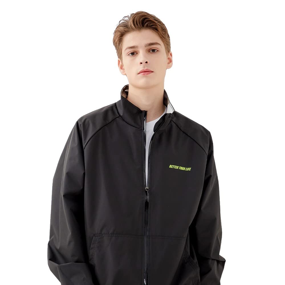 BETTER THAN LIFE] Booster Suit Sauna Jacket, Weight Loss Sauna Suit, Exercise Workout Slimming Jacket (Black, M)