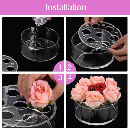 Centre de table rond de 20,3 cm en acrylique transparent haute finition - 5