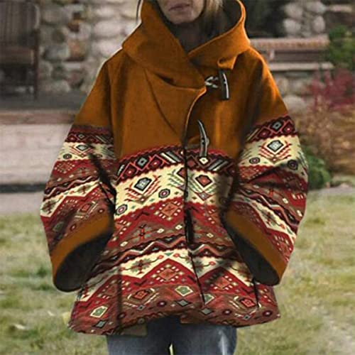 Womens Aztec Coat Aztec Western Ethnic Hoodies Casual Hooded Tribal Jacket Apparel Woolen Coats2