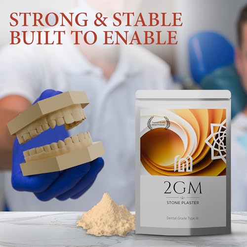 Image of 2GM Dental Yellow Stone Powder for Prosthetic Teeth Making, Used for Study, Casting Models & Dentist Laboratory Operations, Idols Leg /Hand Casting, Gypsum Powders, Type III, Pack of 1 (1 Kg)