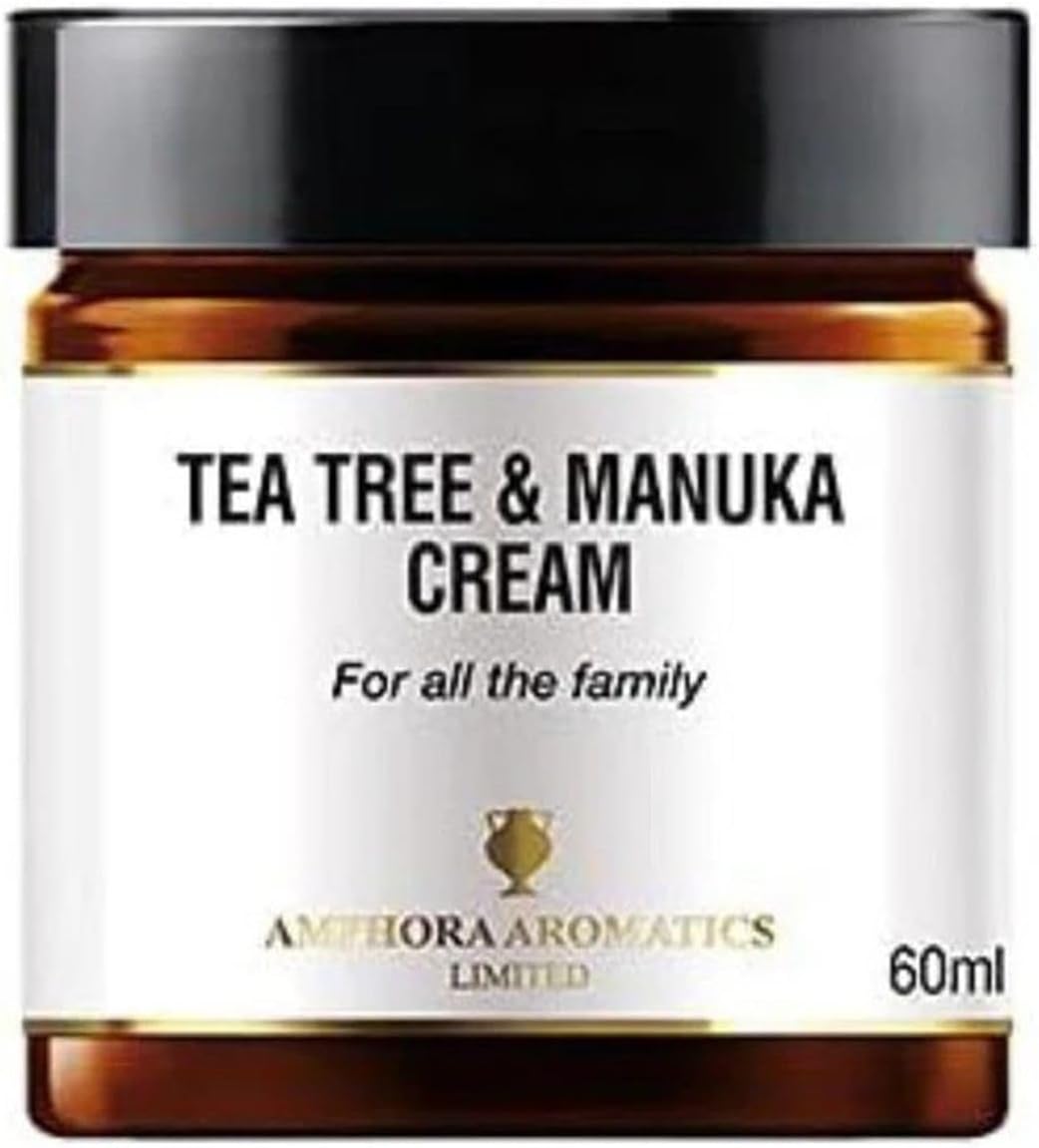 Tea Tree & Manuka Cream 60ml – Natural Antiseptic & Soothing Skin Cream with Essential Oils – Helps Calm Irritated, Blemish‑Prone & Problem Skin - Amphora Aromatics