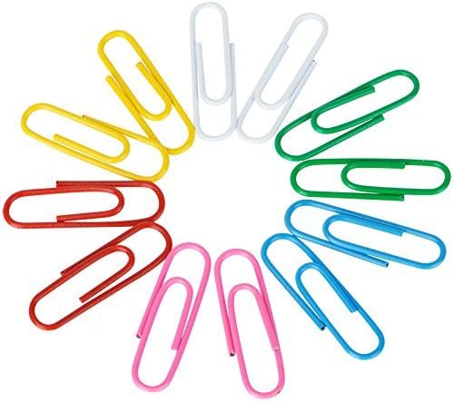 ZDCDEALS Deli Colored Paper Clips 100 Pieces for Home & Office, Six Colors for Different Projects in Reusable Organizing Container/Personal Document Organization (Colorful)