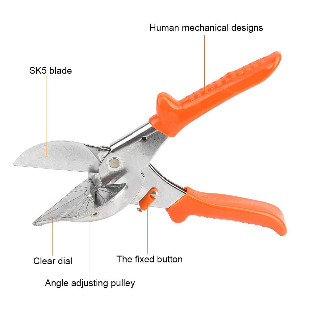 Angle Scissors Portable Handheld 45 Steel Blade PVC Pipe Wire Cutter Shear for Various Materials