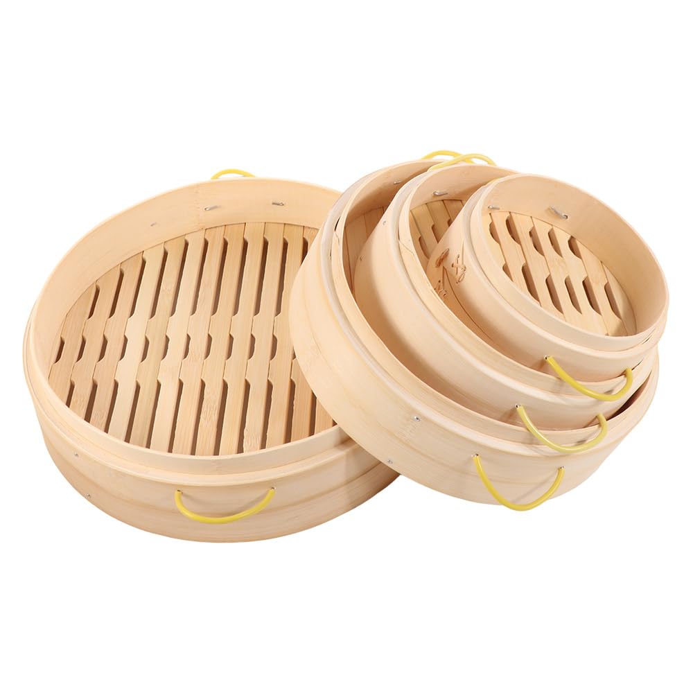 Vaporizadores de comida china de 30 cm con tapa y asa para verduras al vapor